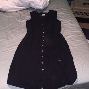 Small Old Navy Black button down dress with ties